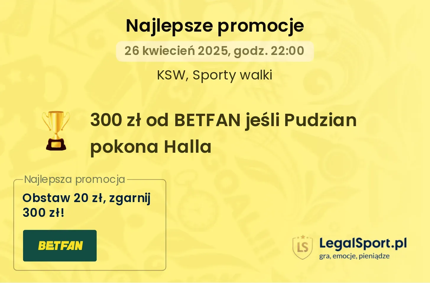 KSW 105 promocje bukmacherskie