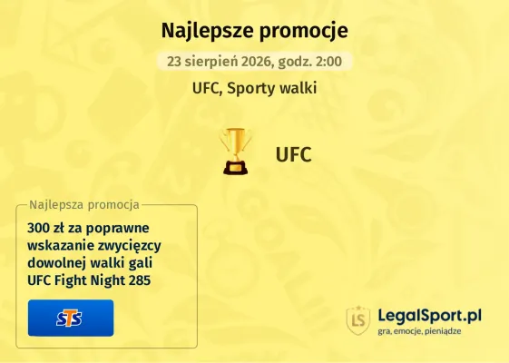 Promocja STS: 300 zł za wytypowanie zwycięzcy walki podczas UFC Fight Night 285