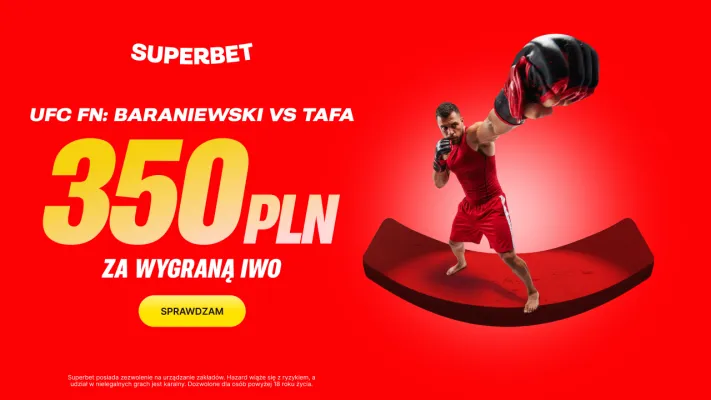 Superbet: Bonus 350 PLN za zwycięstwo Iwo Baraniewskiego z Juniorem Tafą