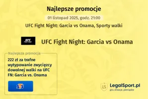 UFC Fight Night: Garcia vs Onama promocje u bukmacherów