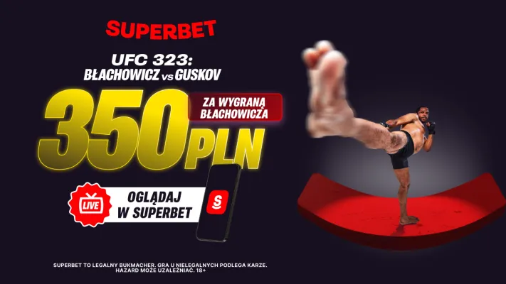 Superbet: Bonus 350 PLN za zwycięstwo Jana Błachowicza w walce z Bogdanem Guskovem