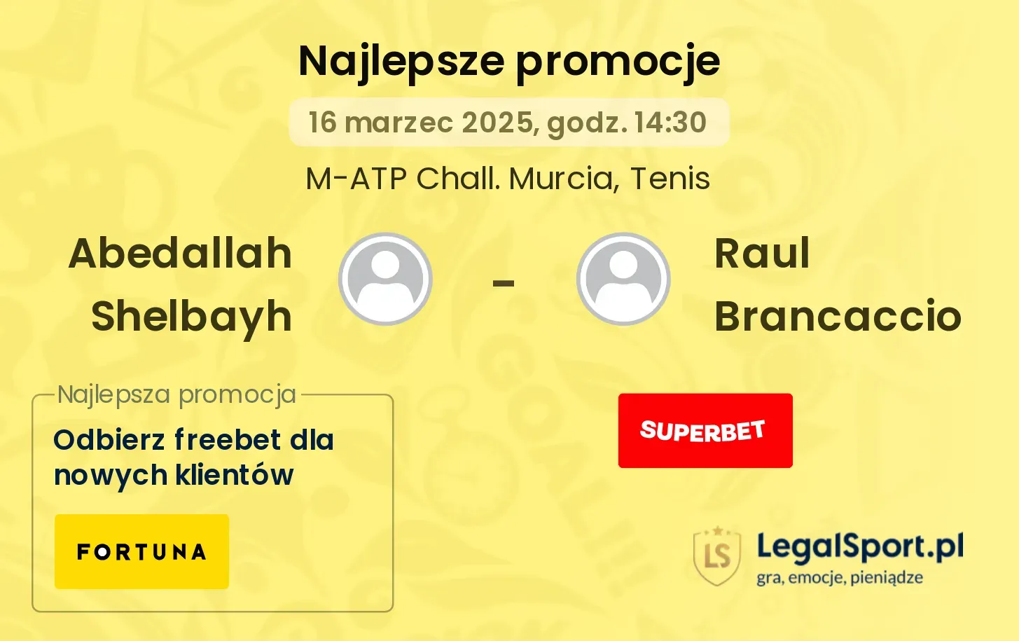 Abedallah Shelbayh - Raul Brancaccio promocje u bukmacherów