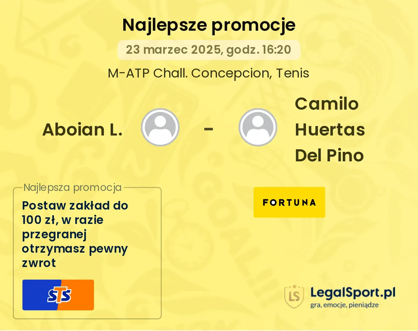 Aboian L. - Camilo Huertas Del Pino promocje bukmacherskie