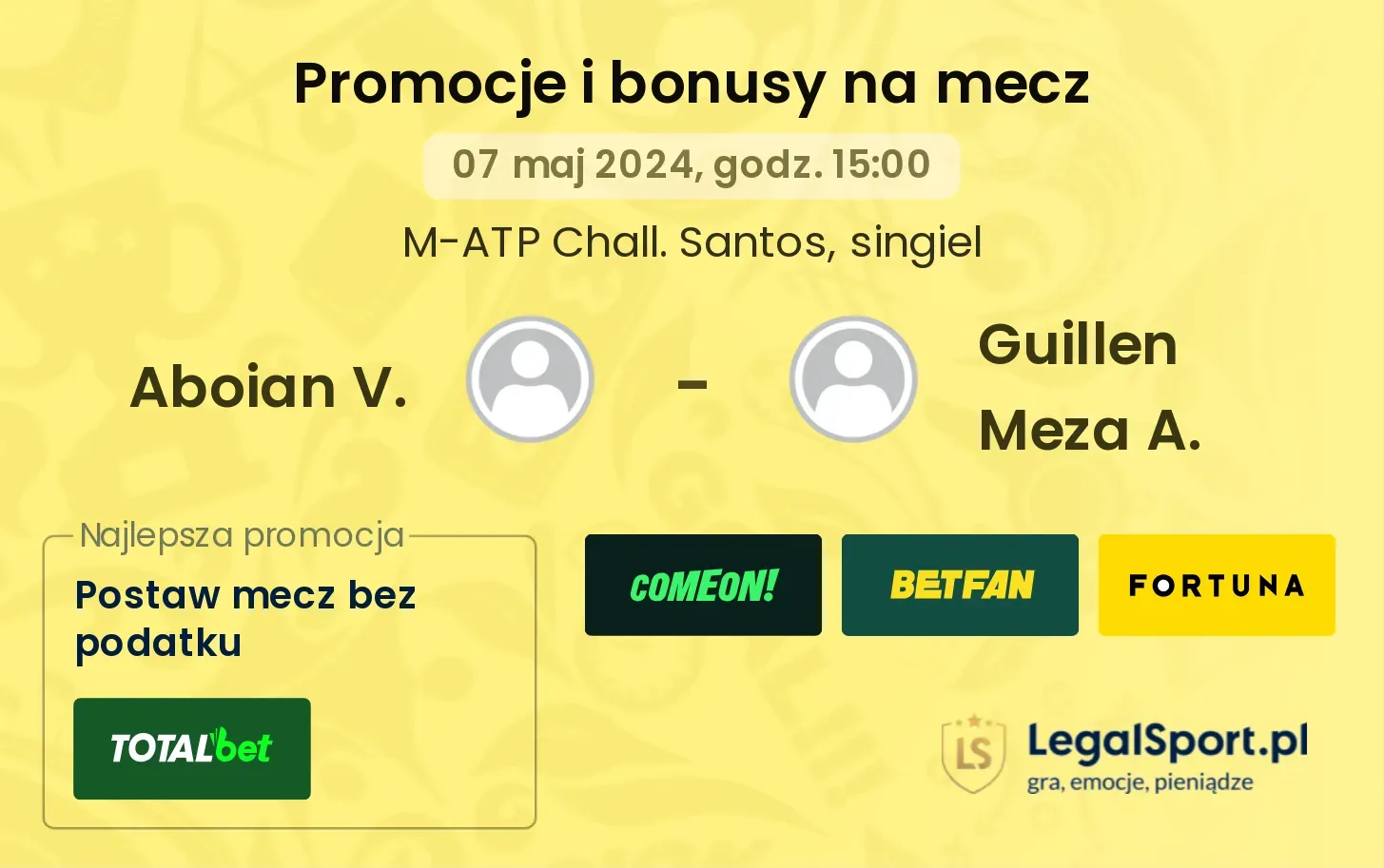 Aboian V. - Guillen Meza A. promocje bonusy na mecz