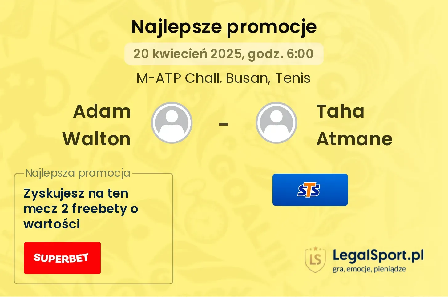 Adam Walton - Taha Atmane promocje u bukmacherów