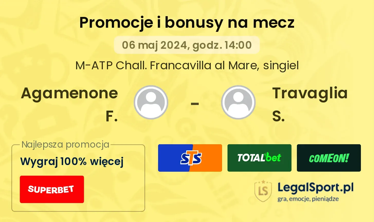 Agamenone F. - Travaglia S. promocje bonusy na mecz