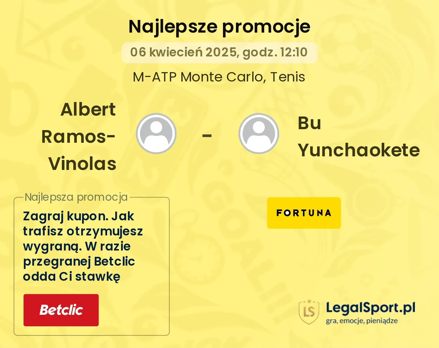 Albert Ramos-Vinolas - Bu Yunchaokete promocje u bukmacherów