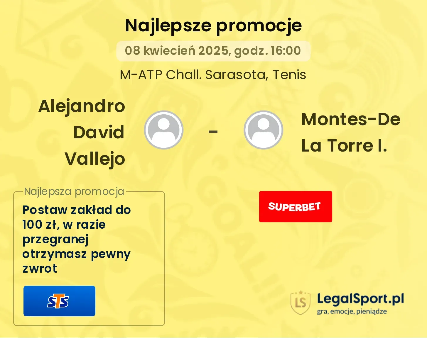 Alejandro David Vallejo - Montes-De La Torre I. promocje bukmacherskie