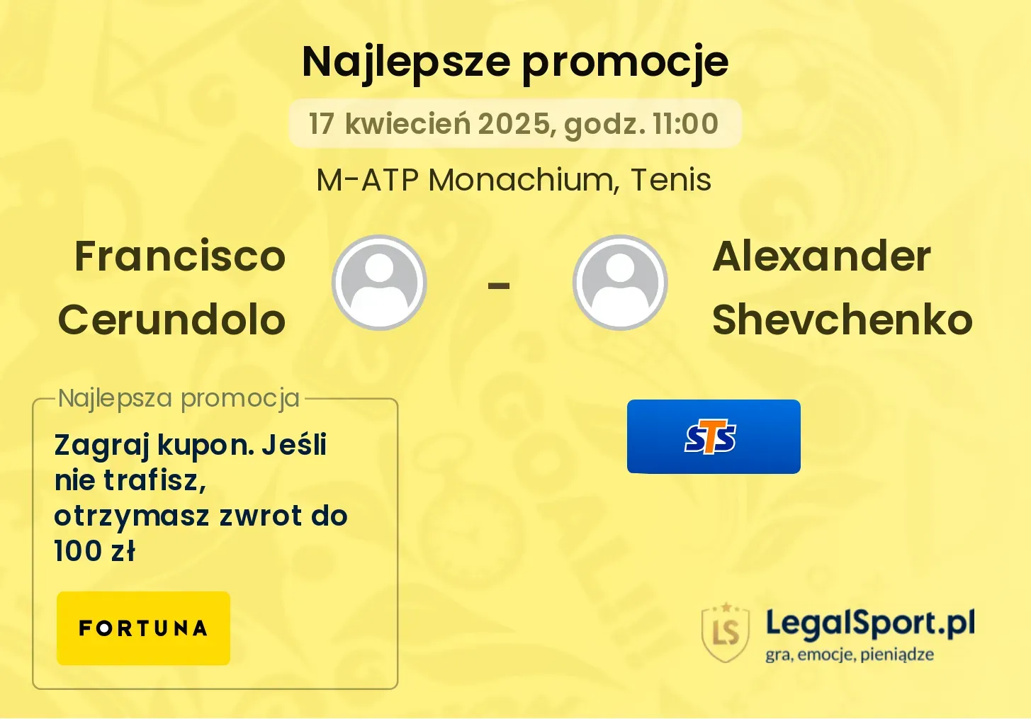 Francisco Cerundolo - Alexander Shevchenko promocje bukmacherskie