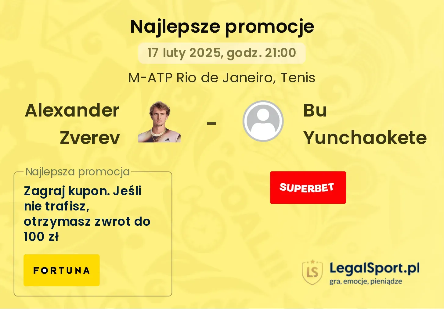 Alexander Zverev - Bu Yunchaokete promocje bukmacherskie