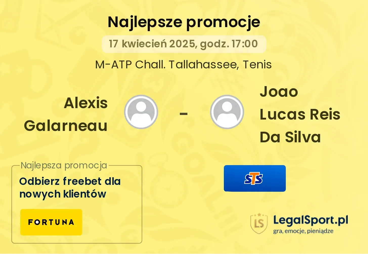 Alexis Galarneau - Joao Lucas Reis Da Silva promocje bukmacherskie