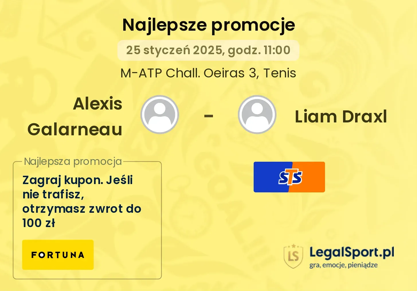 Alexis Galarneau - Liam Draxl promocje bukmacherskie
