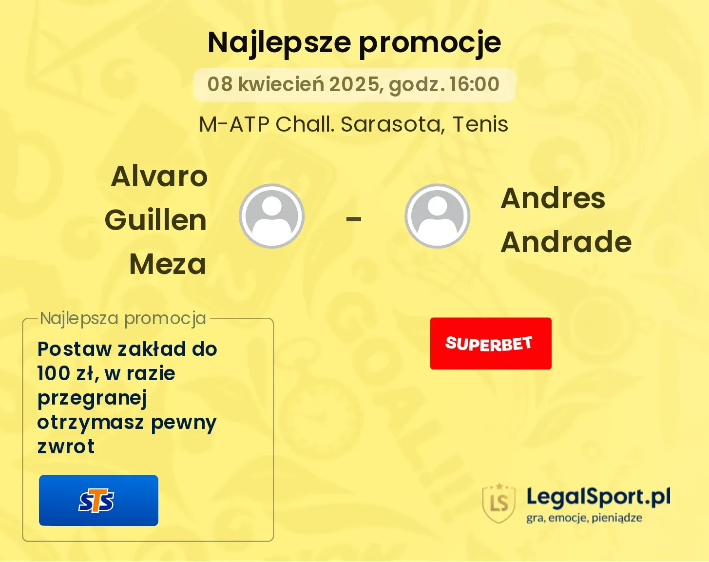 Alvaro Guillen Meza - Andres Andrade promocje u bukmacherów