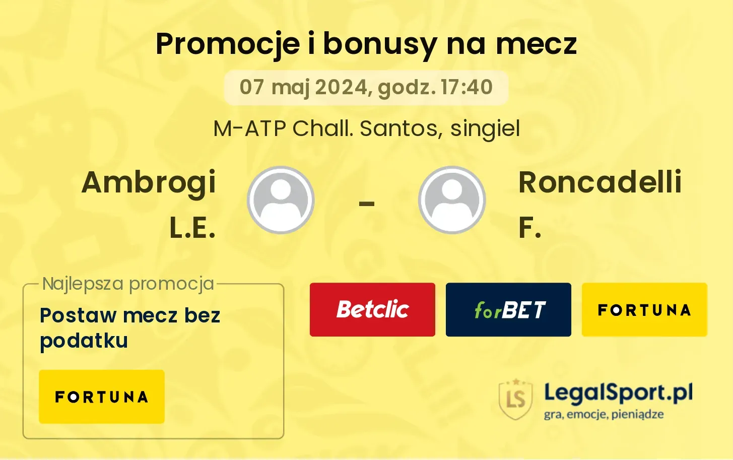 Ambrogi L.E. - Roncadelli F. promocje bonusy na mecz