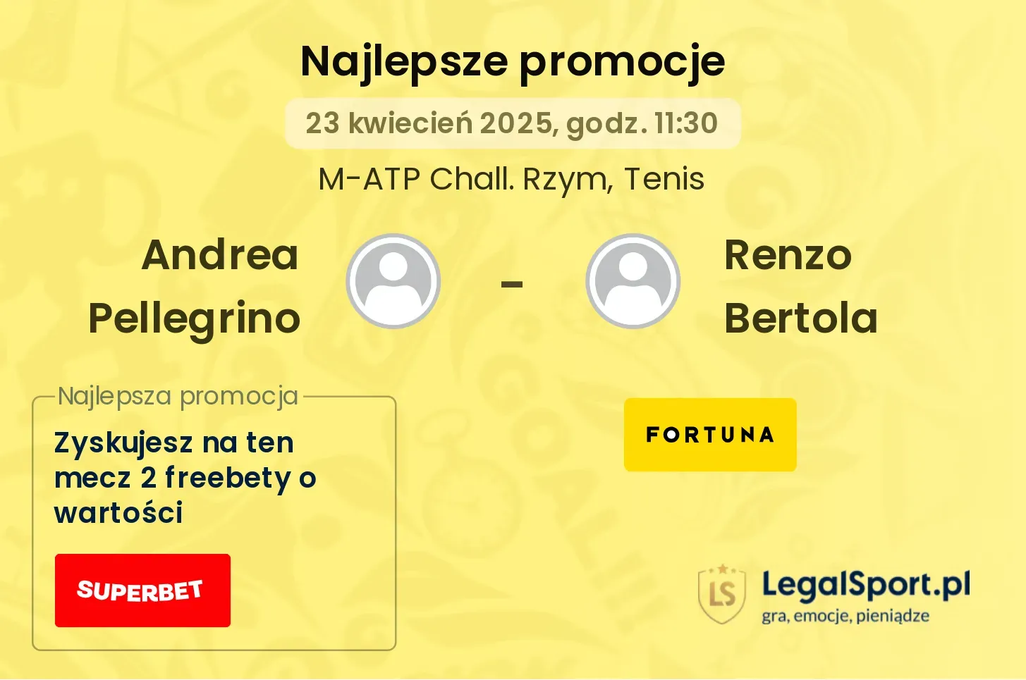Andrea Pellegrino - Renzo Bertola promocje bukmacherskie