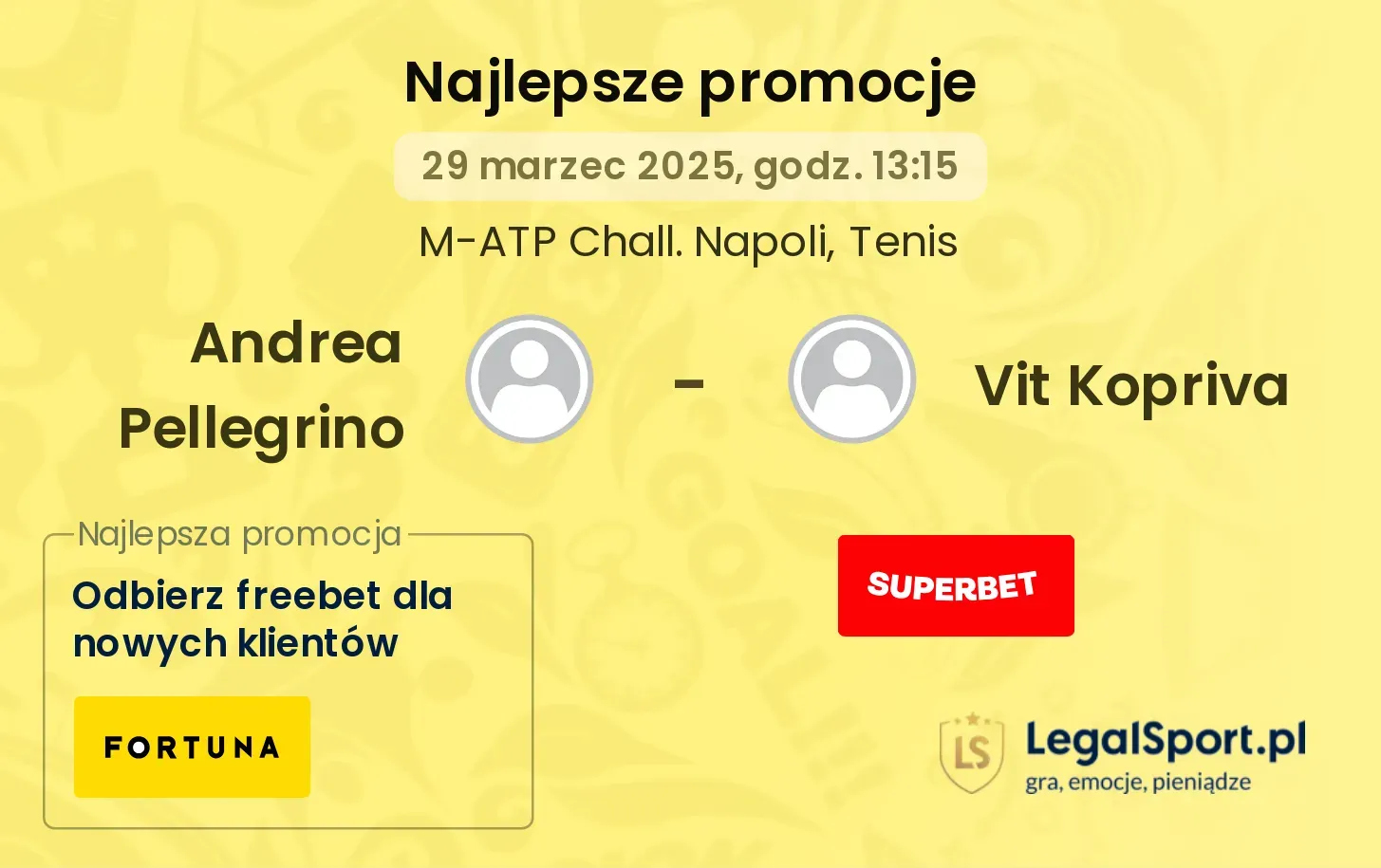 Andrea Pellegrino - Vit Kopriva promocje bukmacherskie