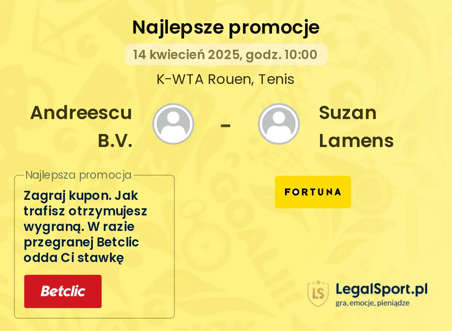 Andreescu B.V. - Suzan Lamens promocje u bukmacherów
