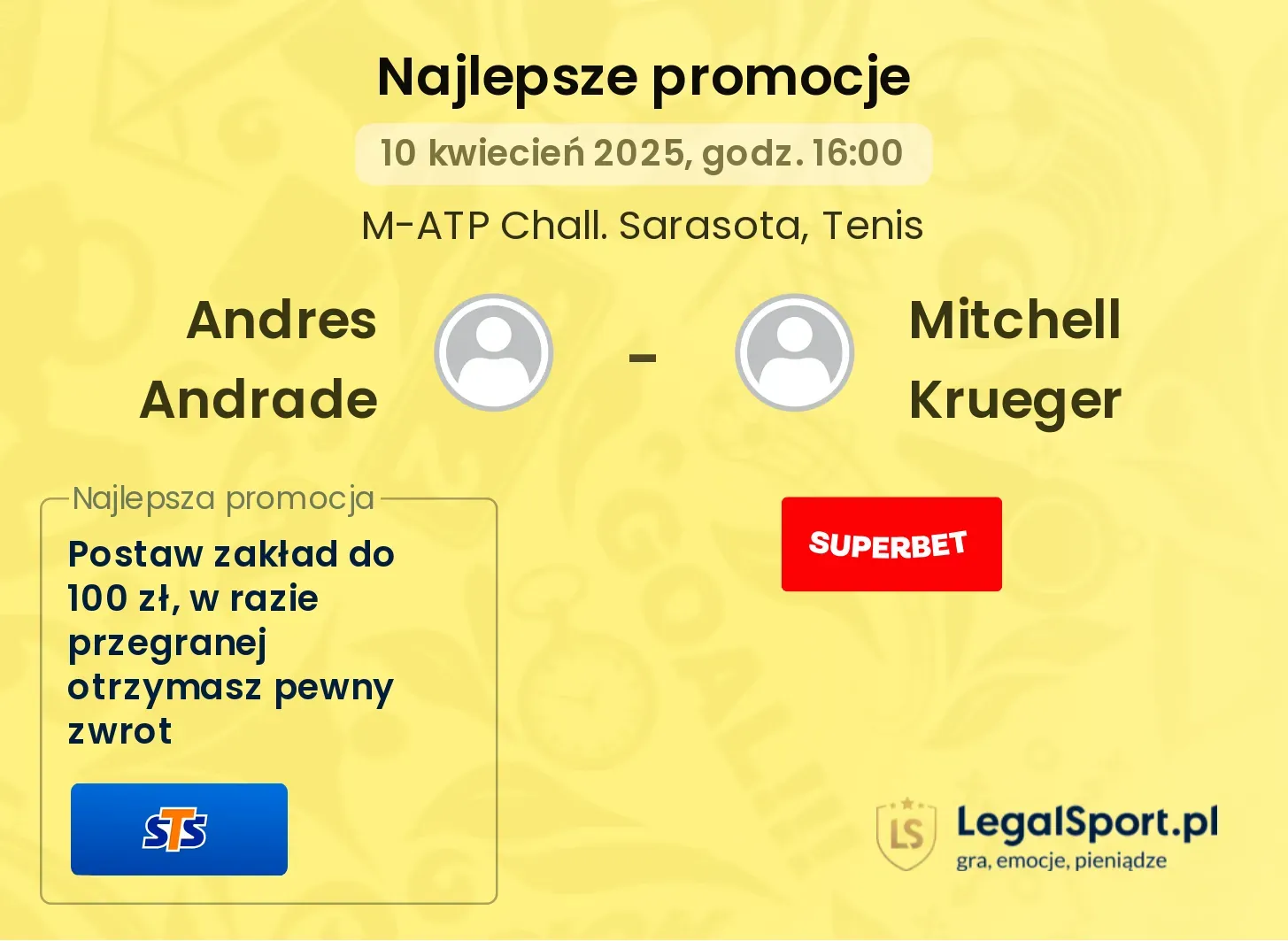 Andres Andrade - Mitchell Krueger promocje bukmacherskie