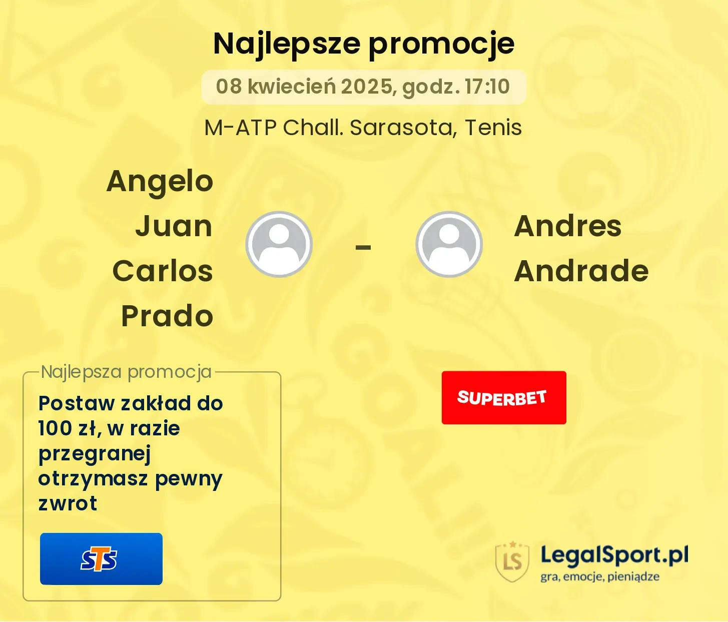 Angelo Juan Carlos Prado - Andres Andrade promocje bukmacherskie