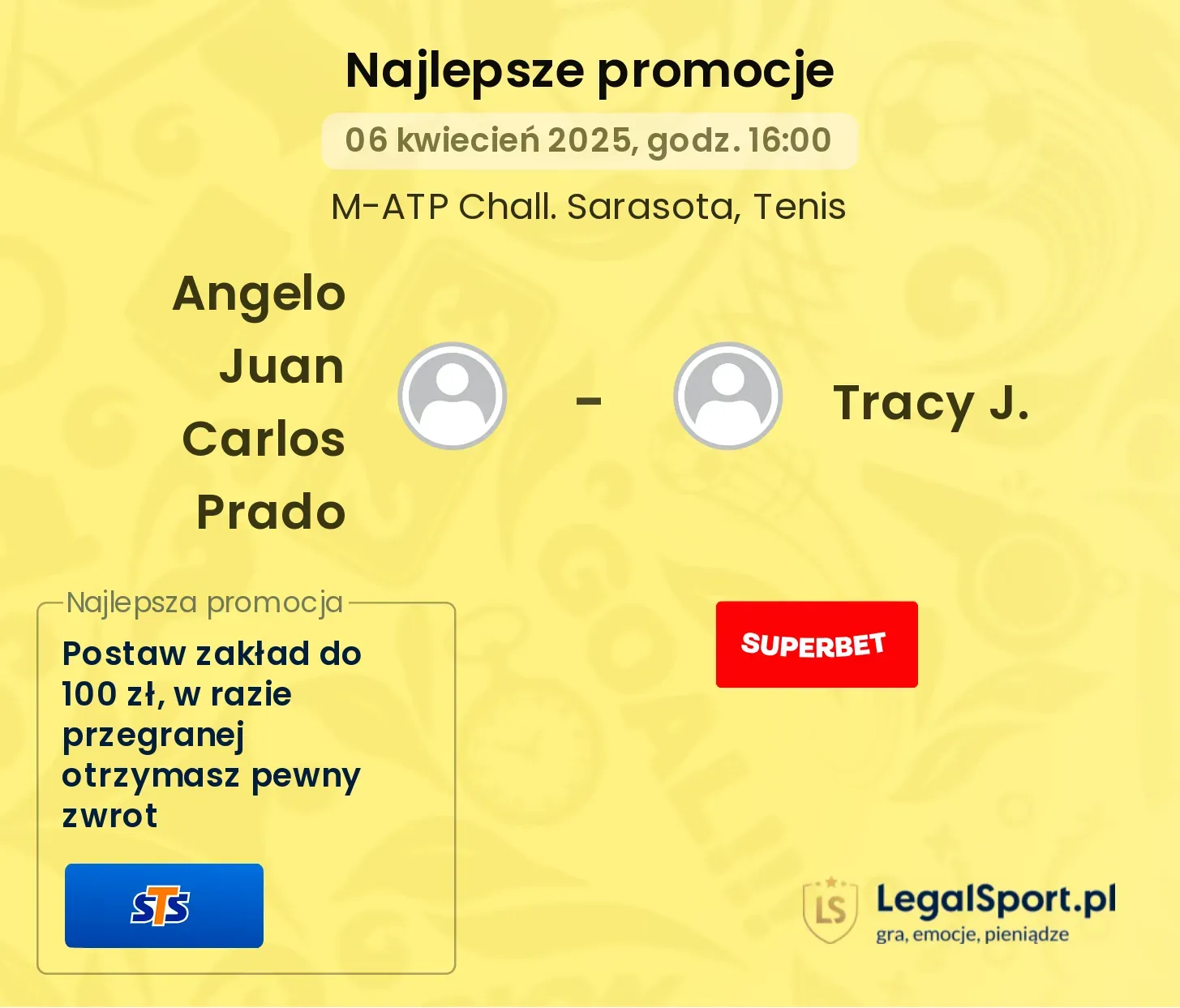 Angelo Juan Carlos Prado - Tracy J. promocje u bukmacherów