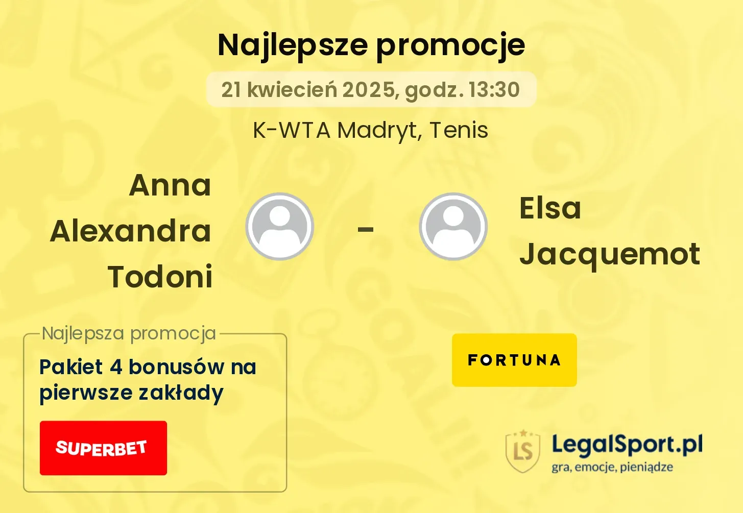 Anna Alexandra Todoni - Elsa Jacquemot promocje bukmacherskie