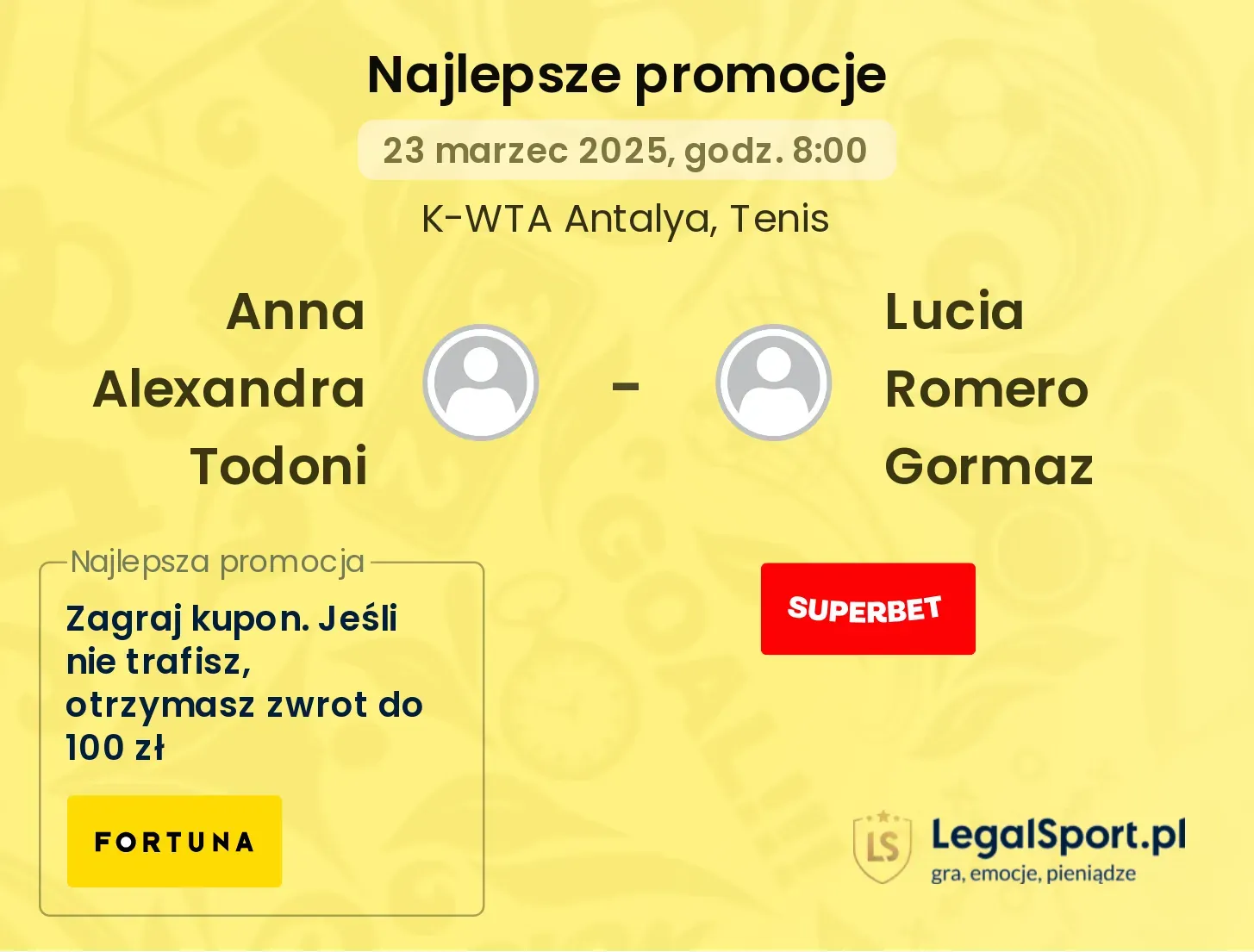 Anna Alexandra Todoni - Lucia Romero Gormaz promocje u bukmacherów
