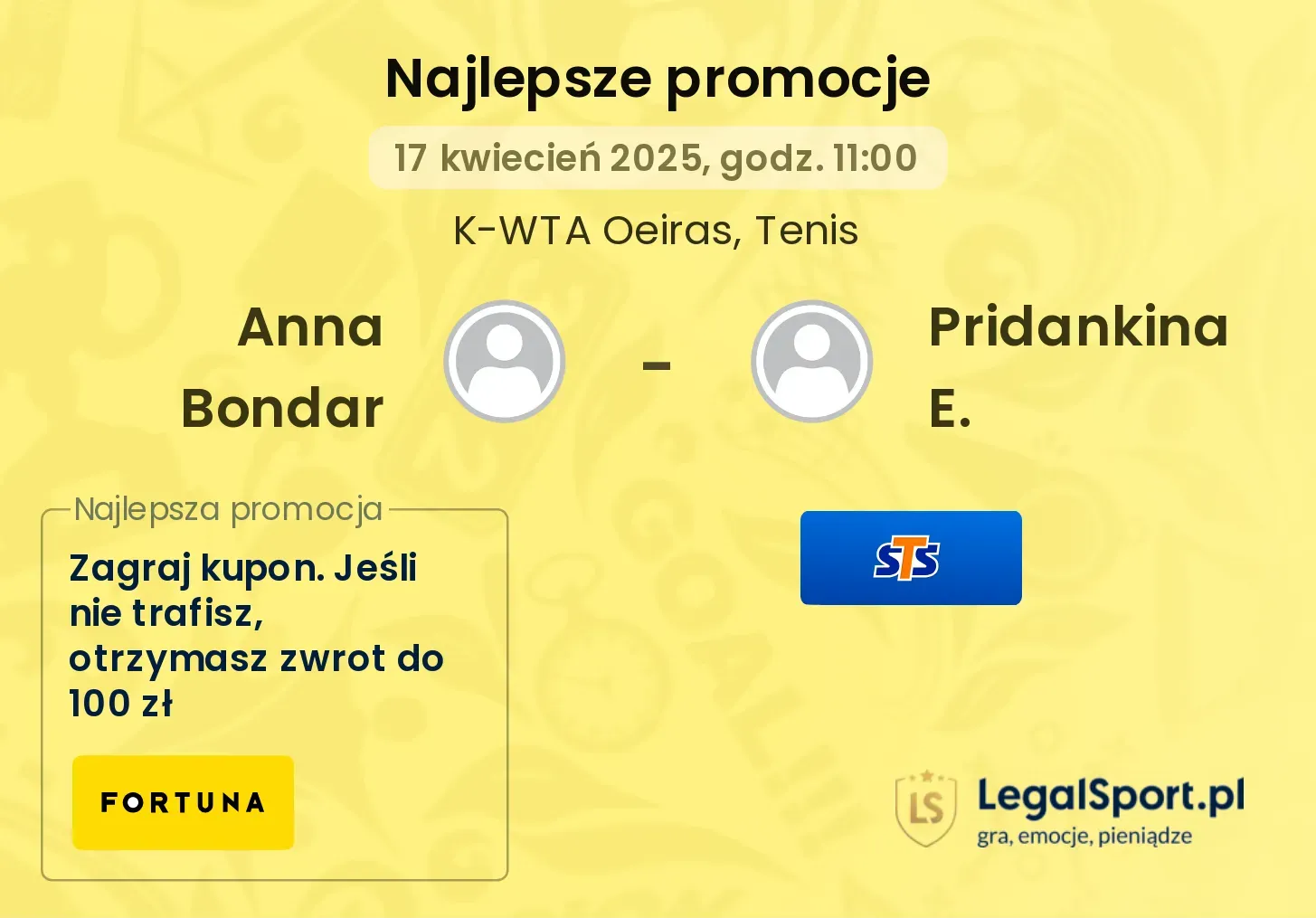Anna Bondar - Pridankina E. promocje u bukmacherów