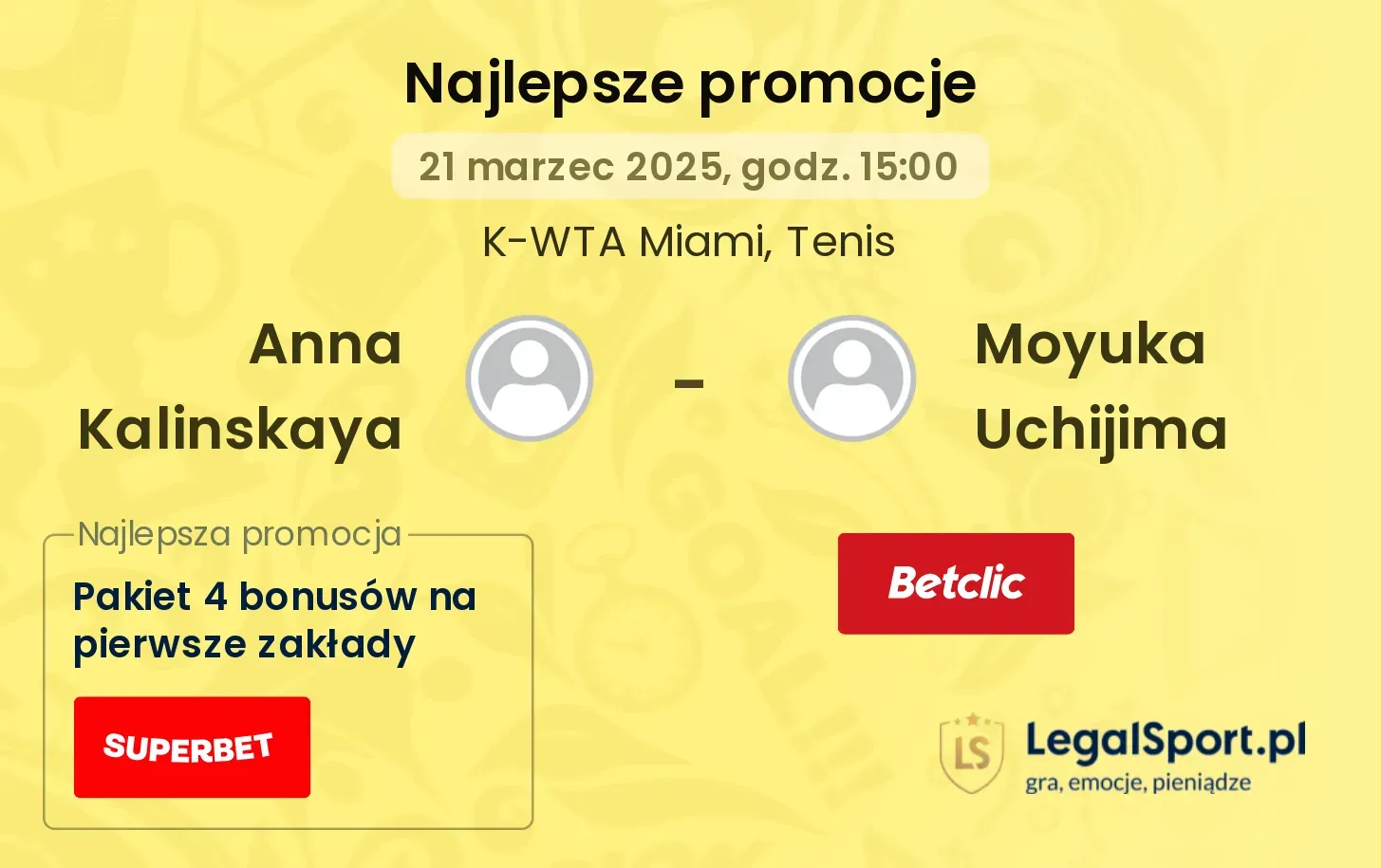 Anna Kalinskaya - Moyuka Uchijima promocje bukmacherskie