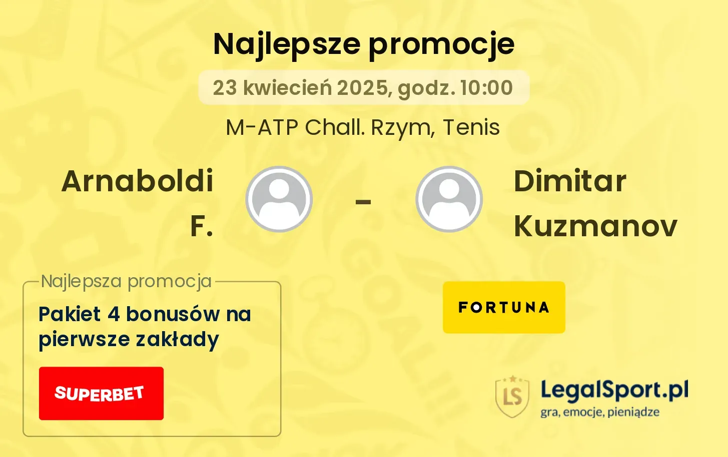 Arnaboldi F. - Dimitar Kuzmanov promocje bukmacherskie