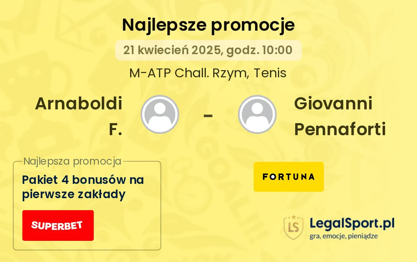 Arnaboldi F. - Giovanni Pennaforti promocje u bukmacherów