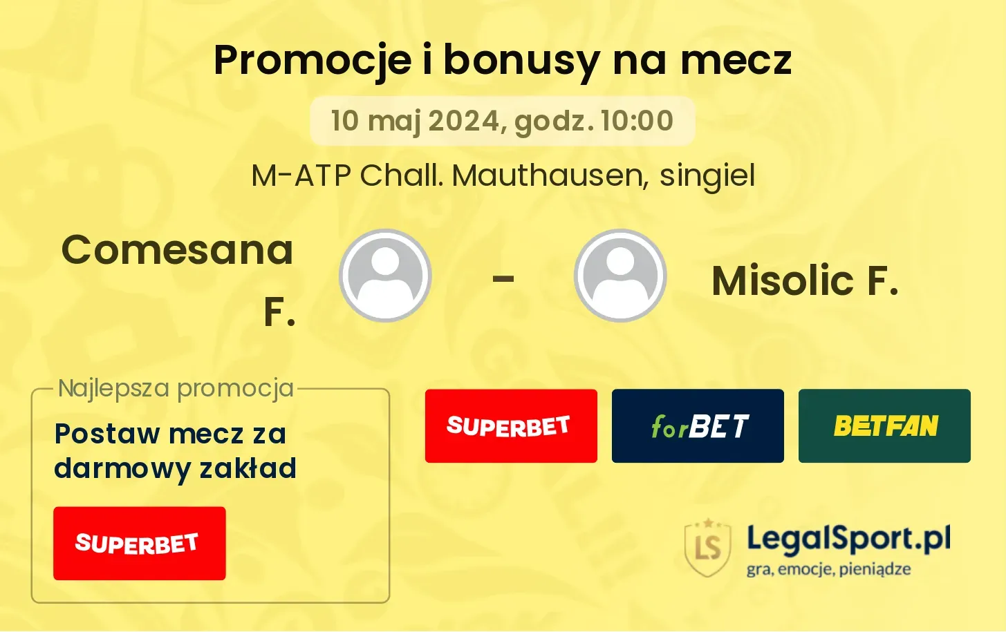 Comesana F. - Misolic F. promocje bonusy na mecz