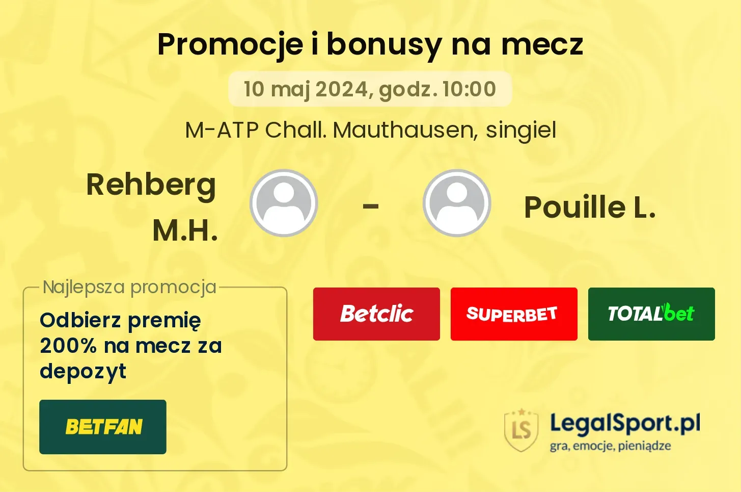 Rehberg M.H. - Pouille L. promocje bonusy na mecz