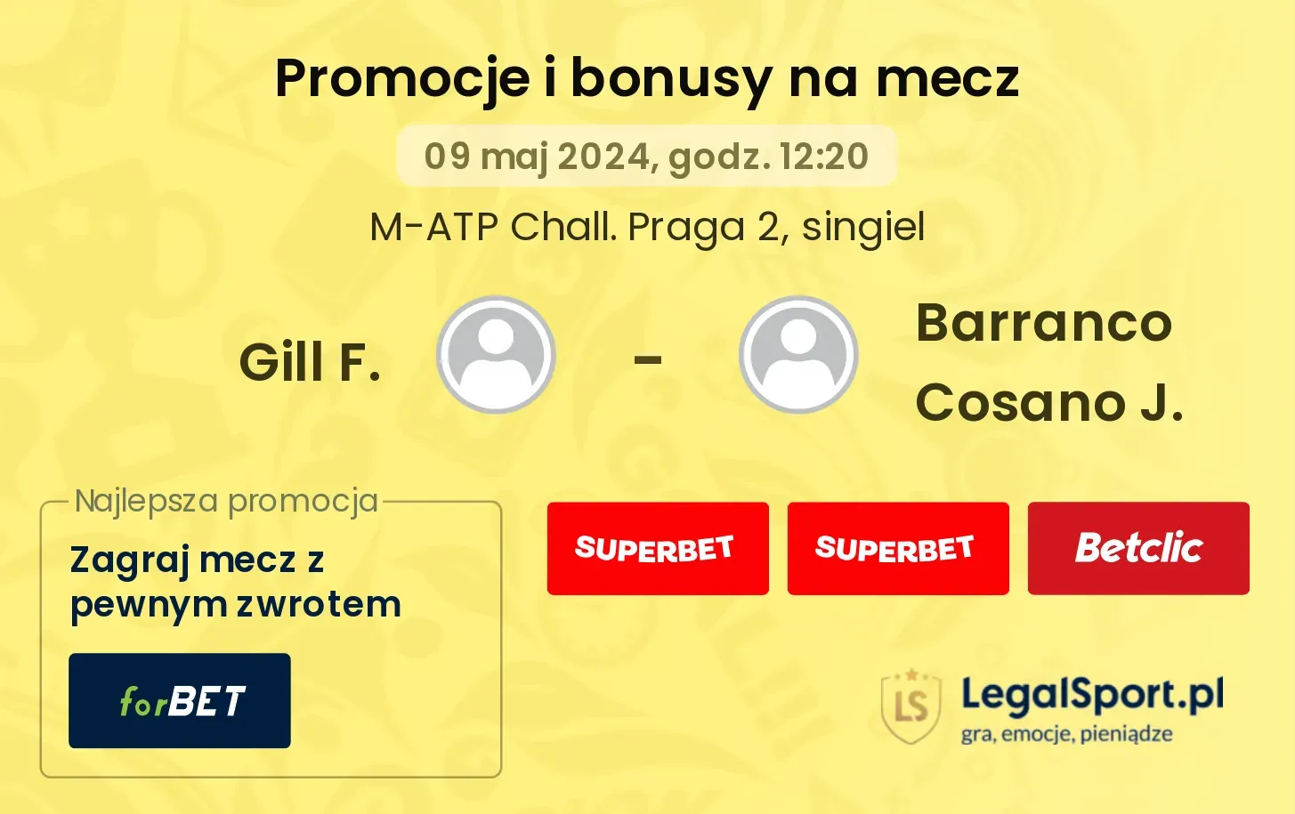 Gill F. - Barranco Cosano J. promocje bonusy na mecz