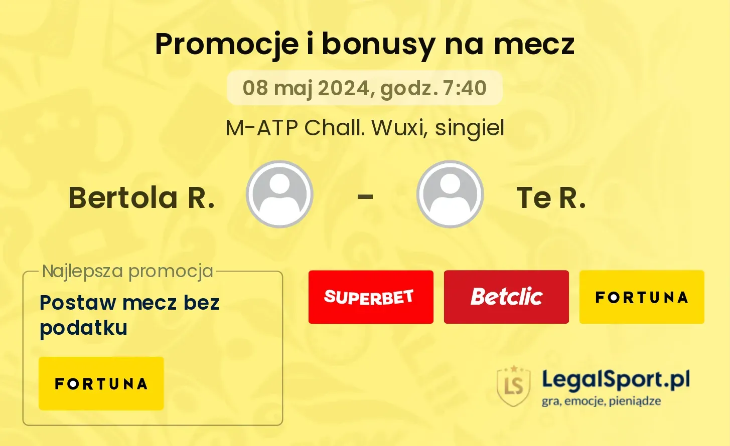 Bertola R. - Te R. promocje bonusy na mecz