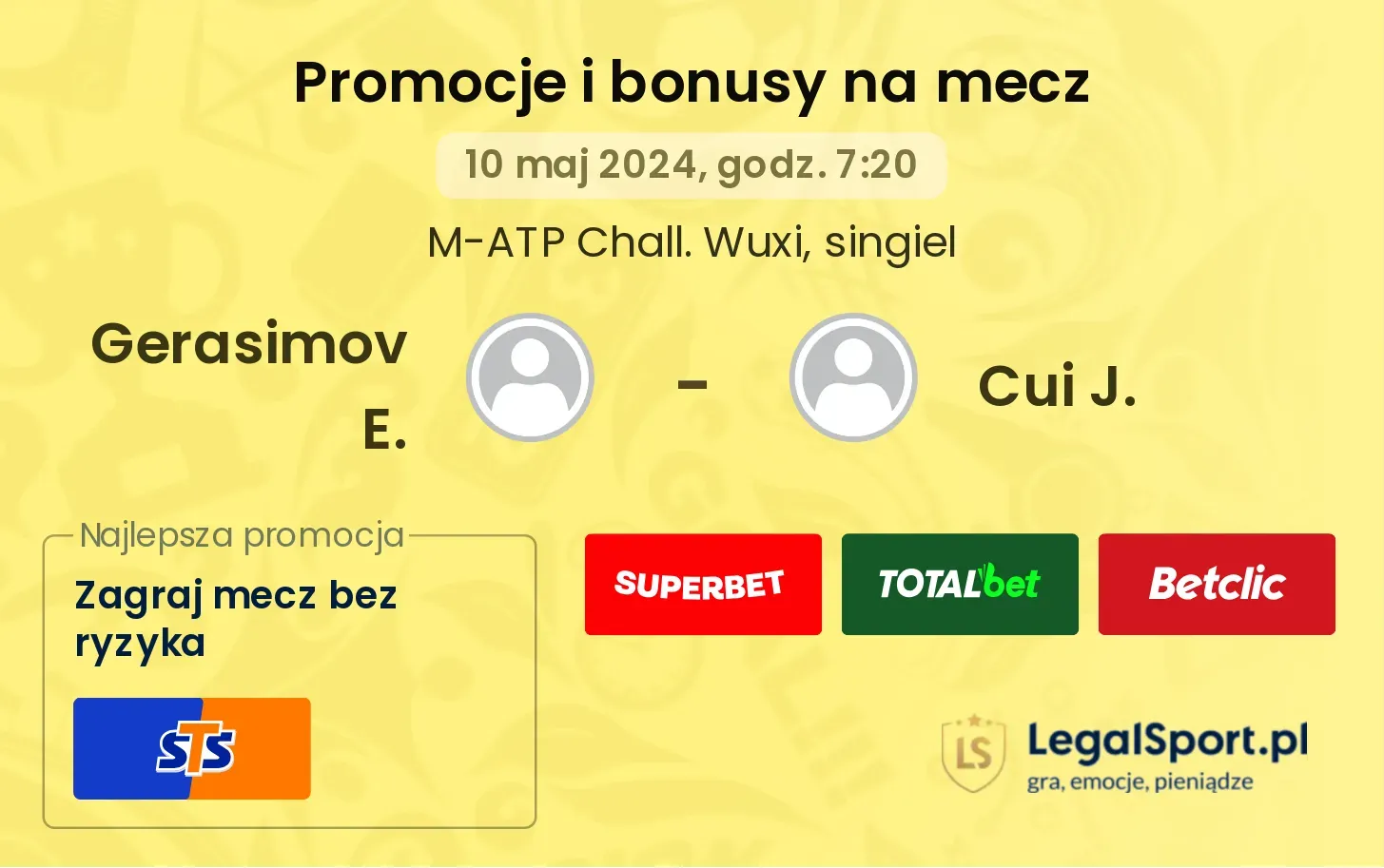 Gerasimov E. - Cui J. promocje bonusy na mecz