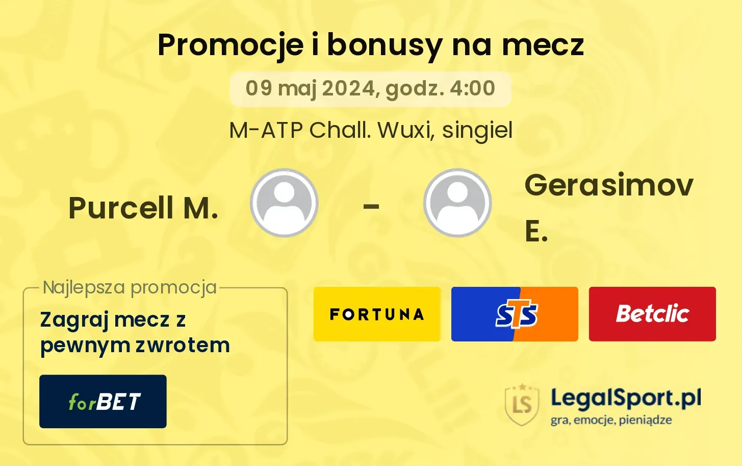 Purcell M. - Gerasimov E. promocje bonusy na mecz