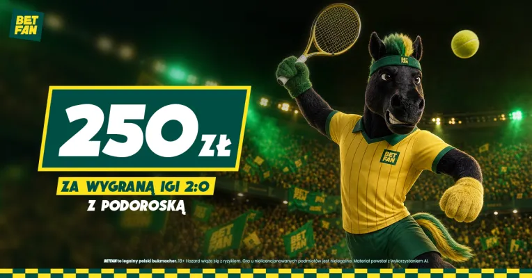 Promocja BETFAN: 250 zł za wygraną Igi z Nadią Podoroską 2:0