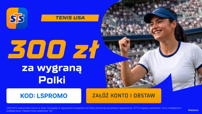 Promocja STS: 300 zł za wytypowanie wygranej Polki w meczu US Open 2026