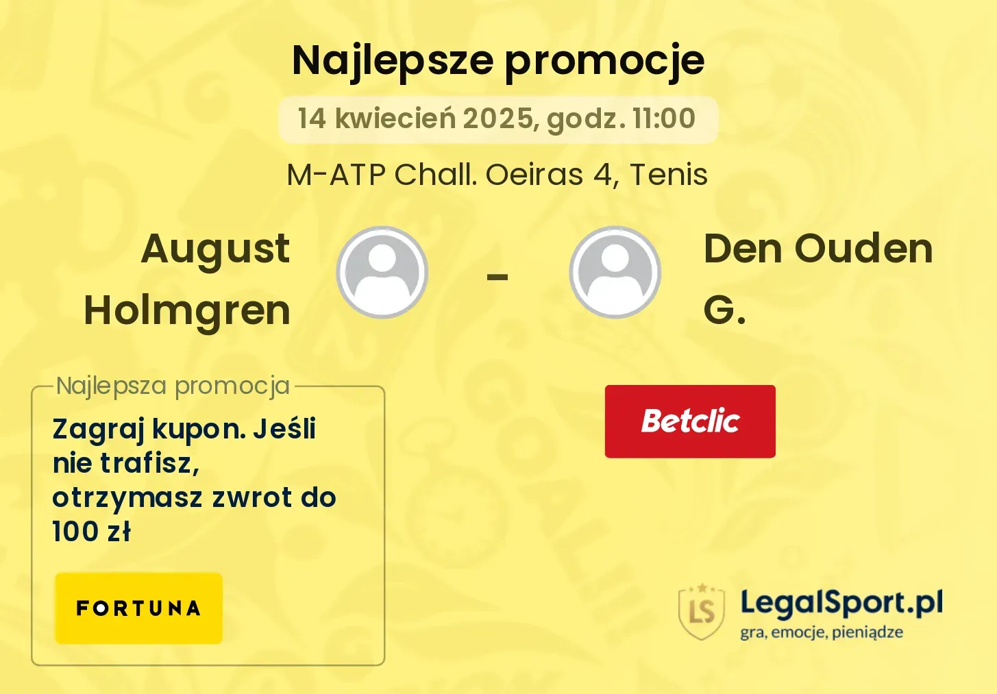 August Holmgren - Den Ouden G. promocje bukmacherskie