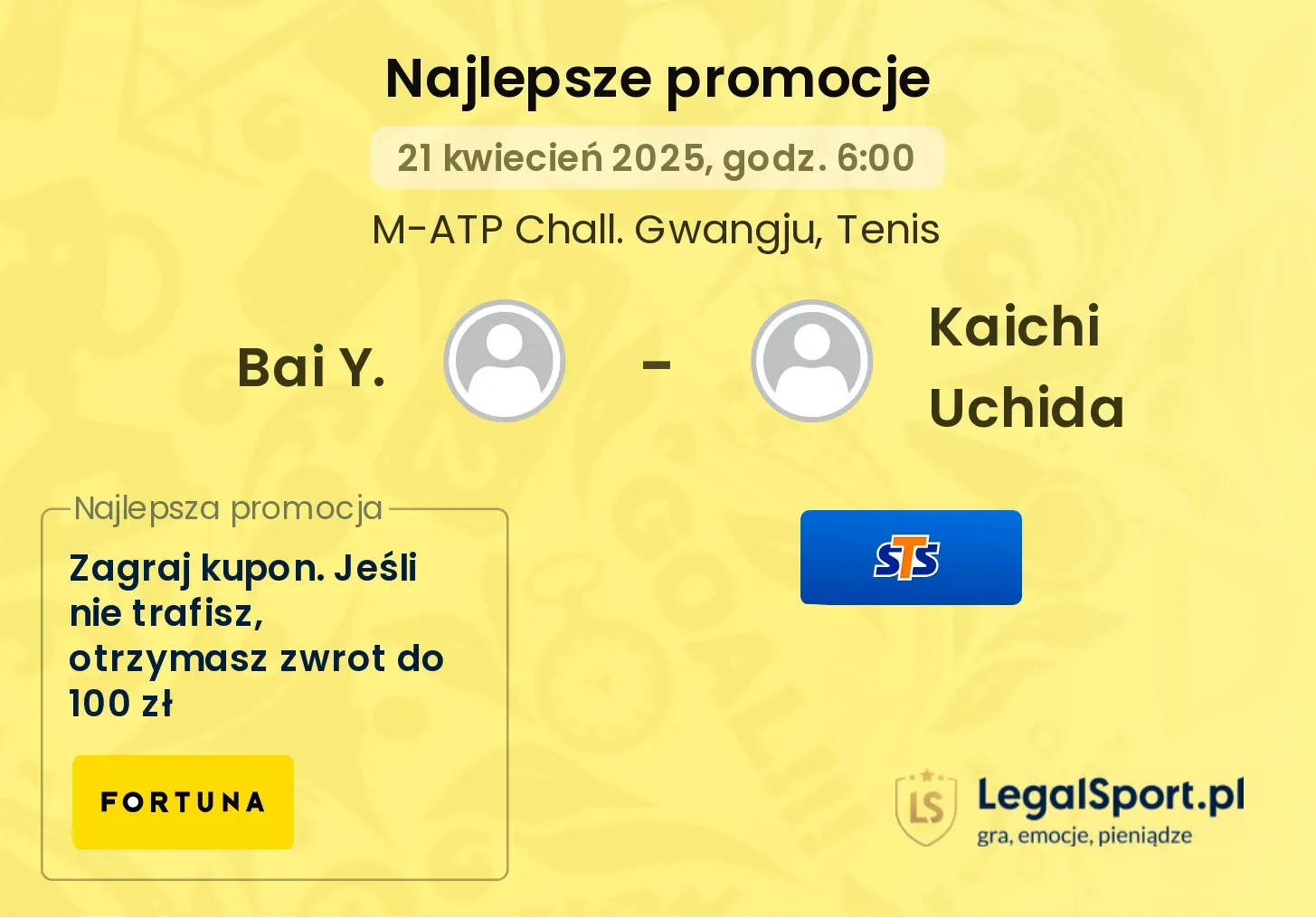 Bai Y. - Kaichi Uchida promocje u bukmacherów