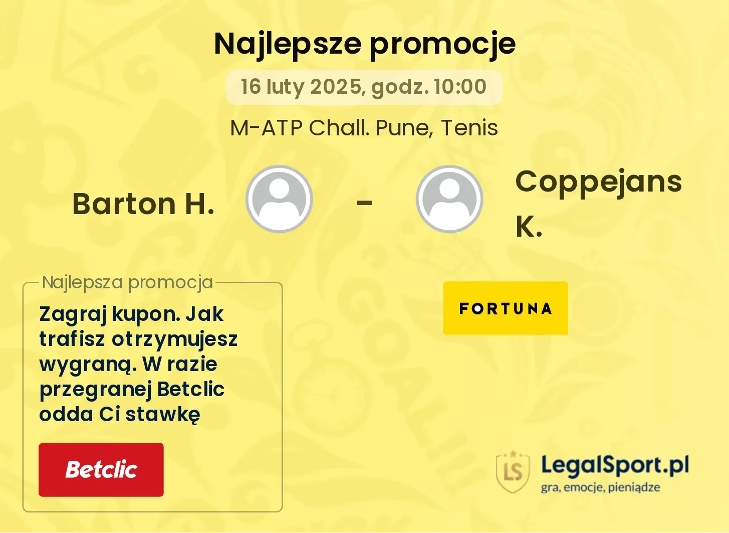 Barton H. - Coppejans K. promocje bukmacherskie