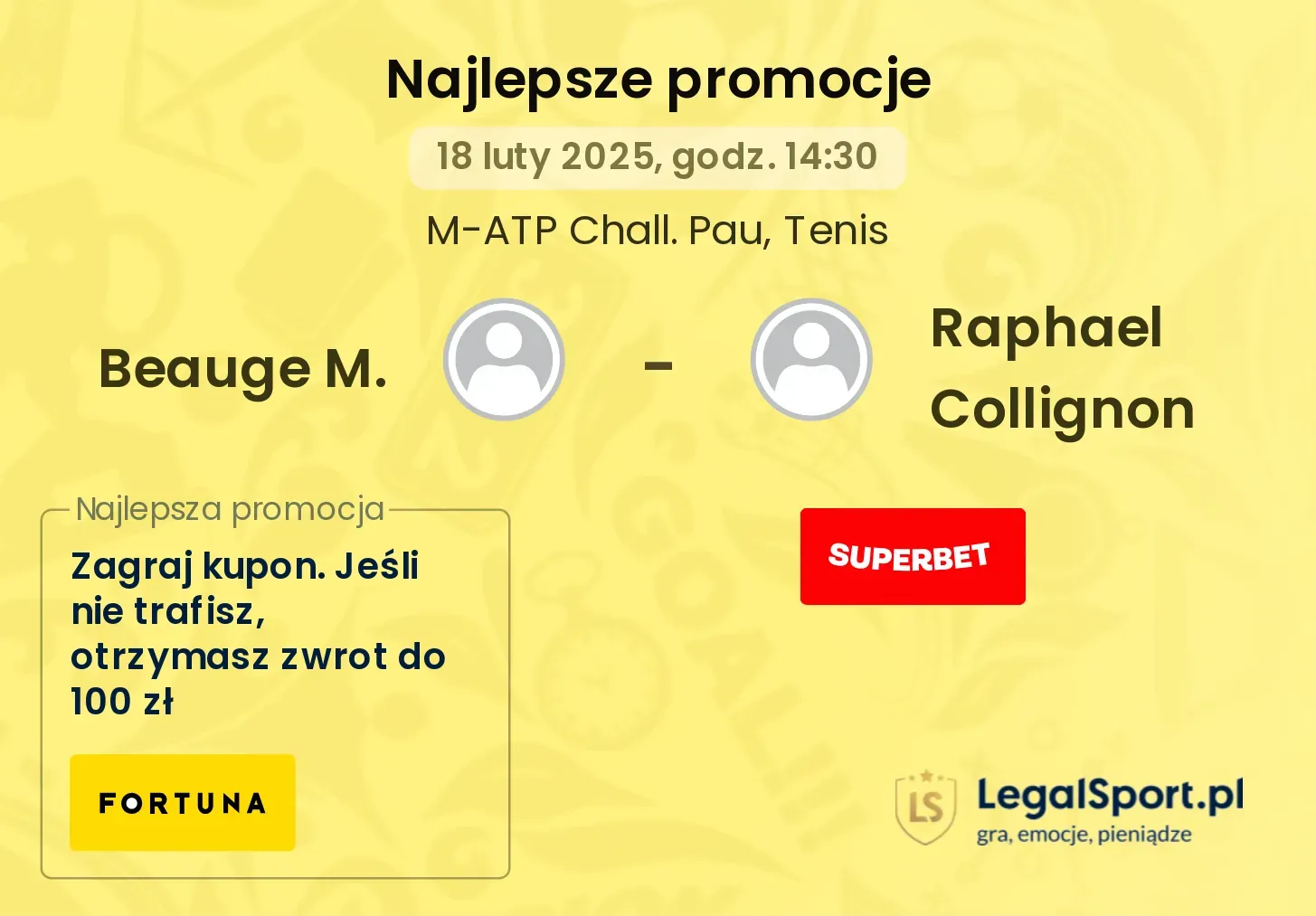 Beauge M. - Raphael Collignon promocje bukmacherskie