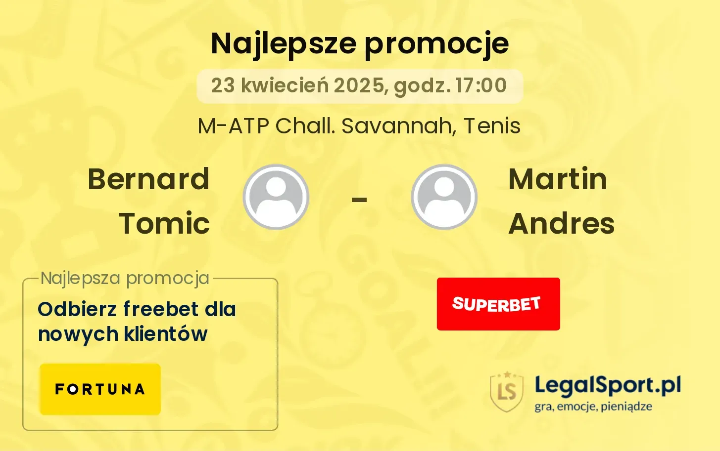 Bernard Tomic - Martin Andres promocje bukmacherskie
