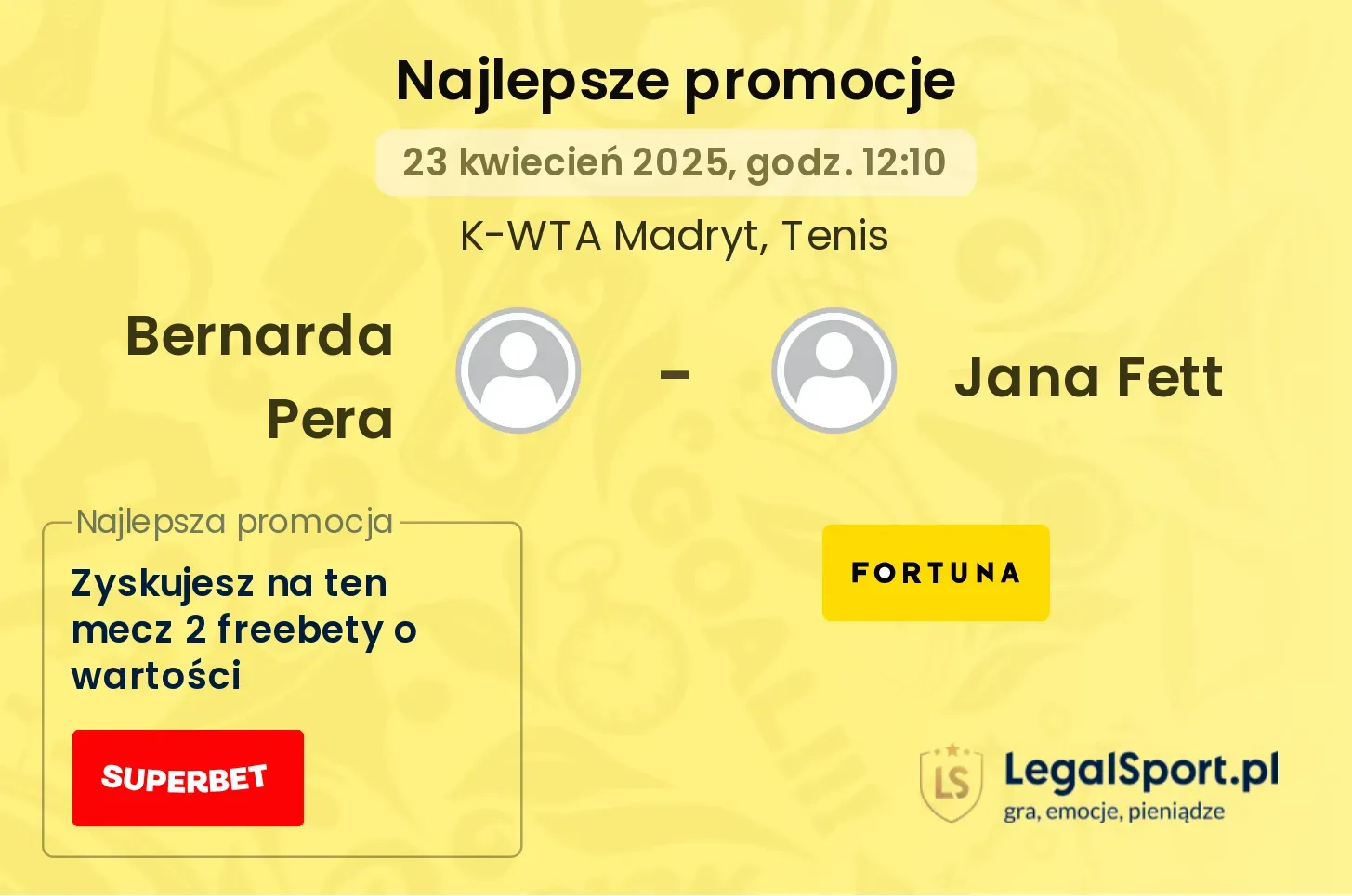 Bernarda Pera - Jana Fett promocje u bukmacherów