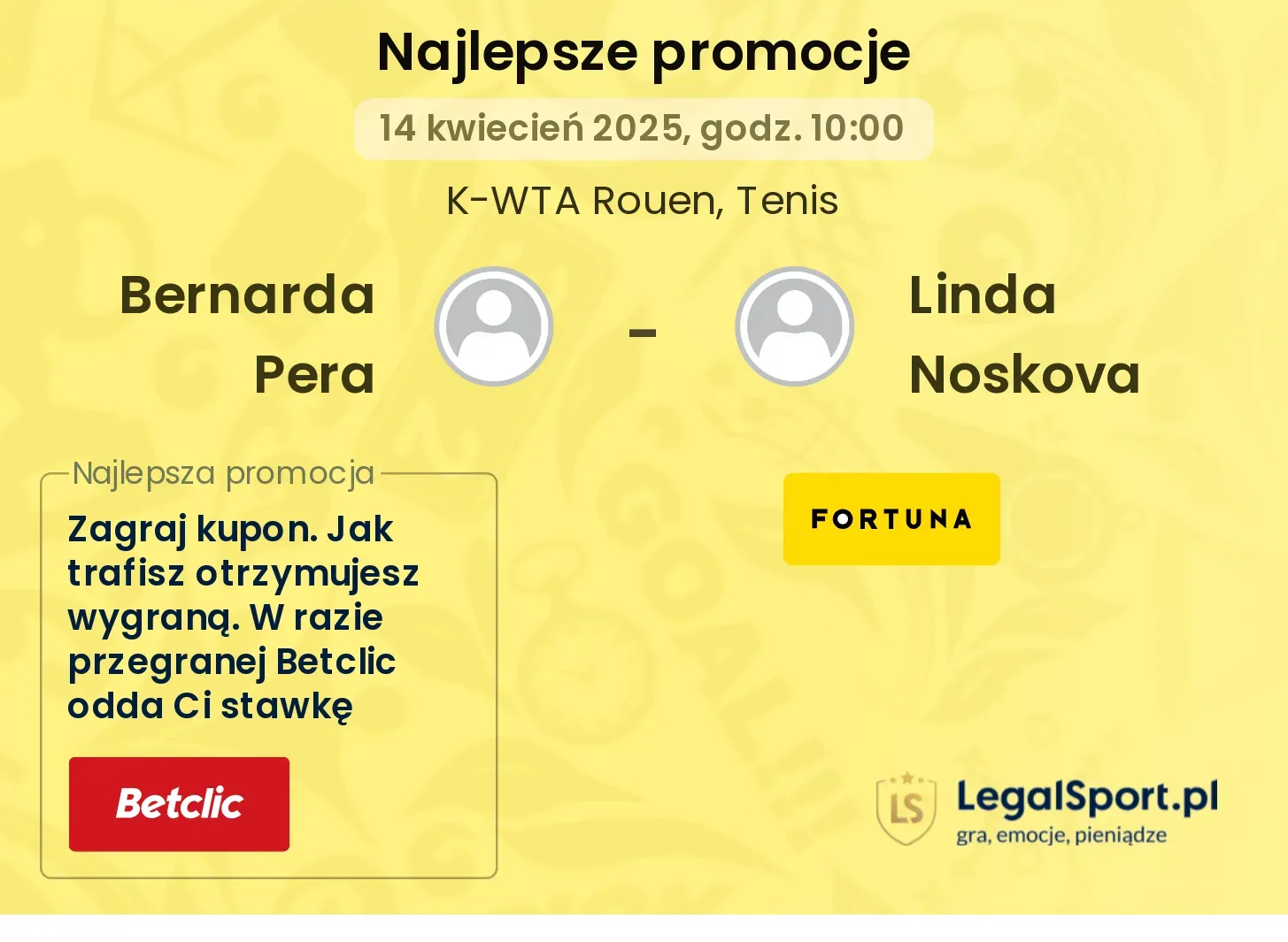 Bernarda Pera - Linda Noskova promocje bukmacherskie