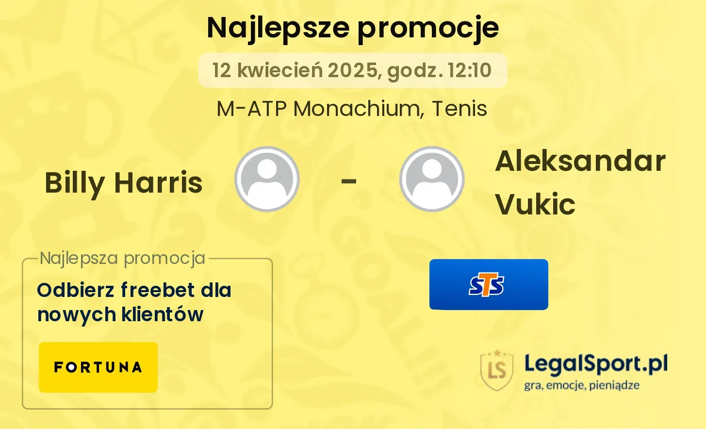 Billy Harris - Aleksandar Vukic promocje bukmacherskie