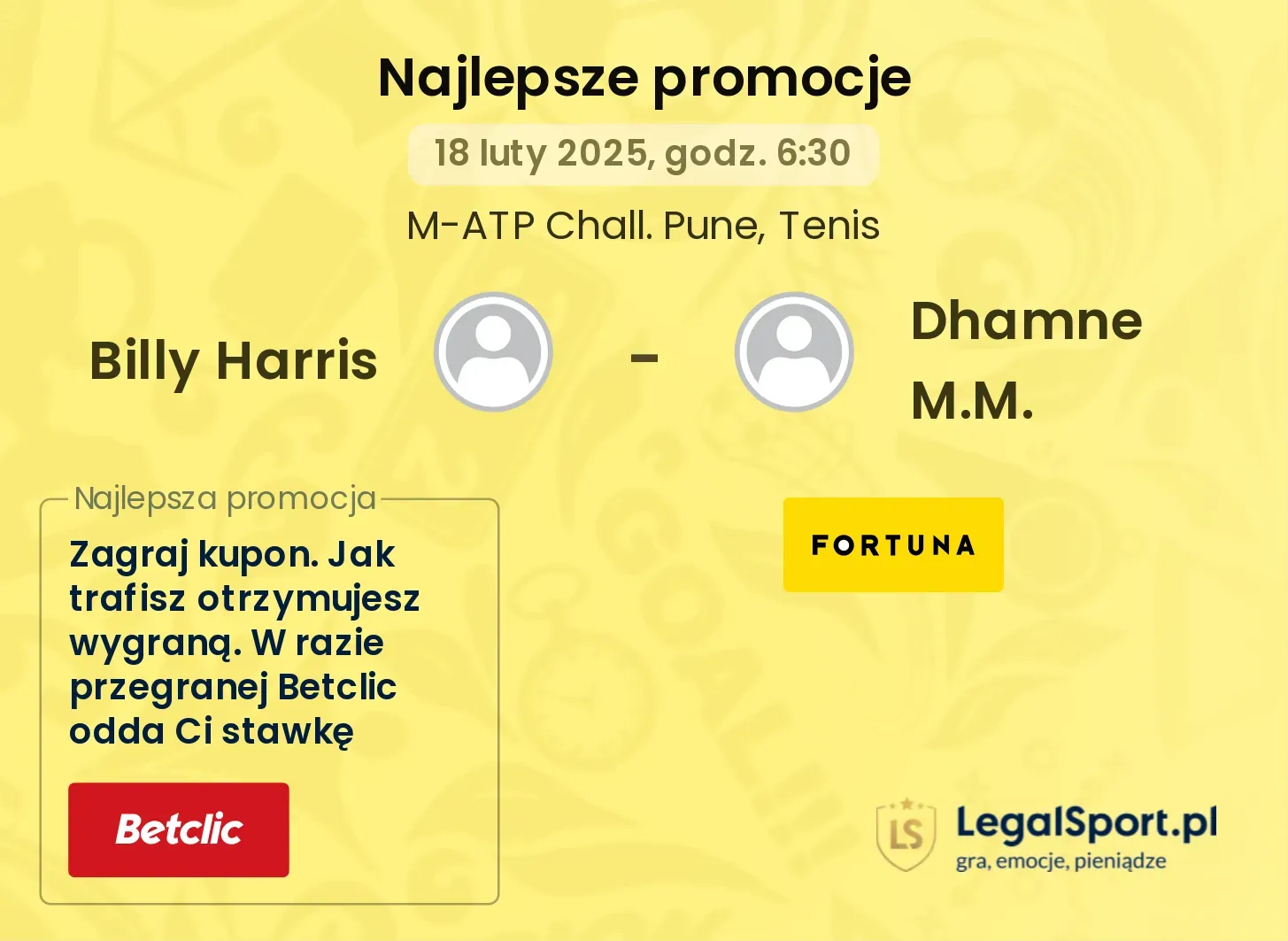 Billy Harris - Dhamne M.M. promocje bukmacherskie