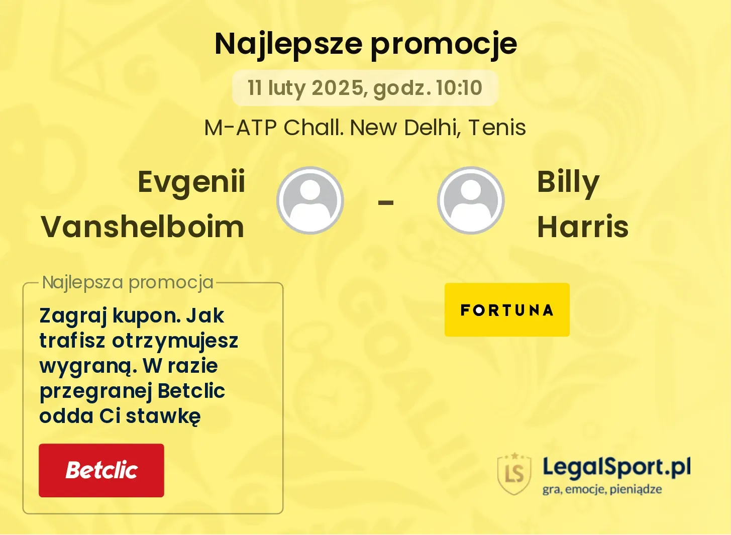 Evgenii Vanshelboim - Billy Harris promocje bukmacherskie