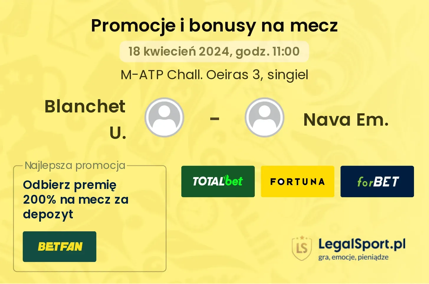 Blanchet U. - Nava Em. promocje bonusy na mecz