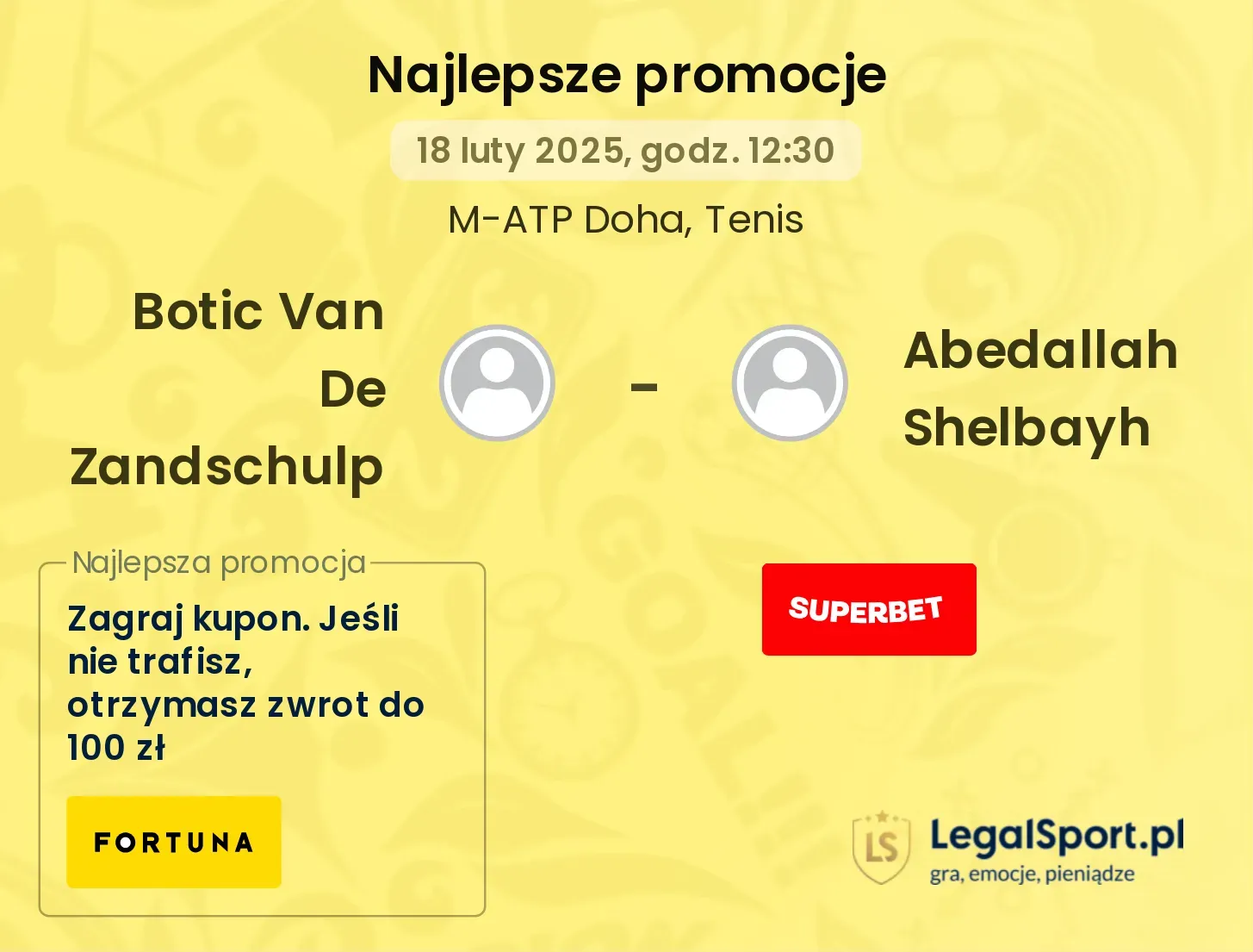 Botic Van De Zandschulp - Abedallah Shelbayh promocje u bukmacherów